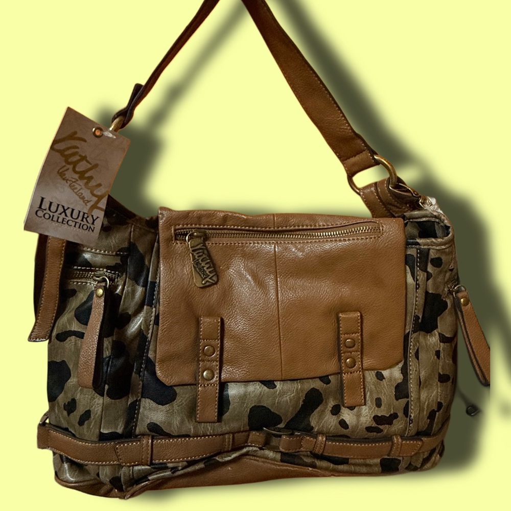 Kathy Van Zeeland Cow print style handbag